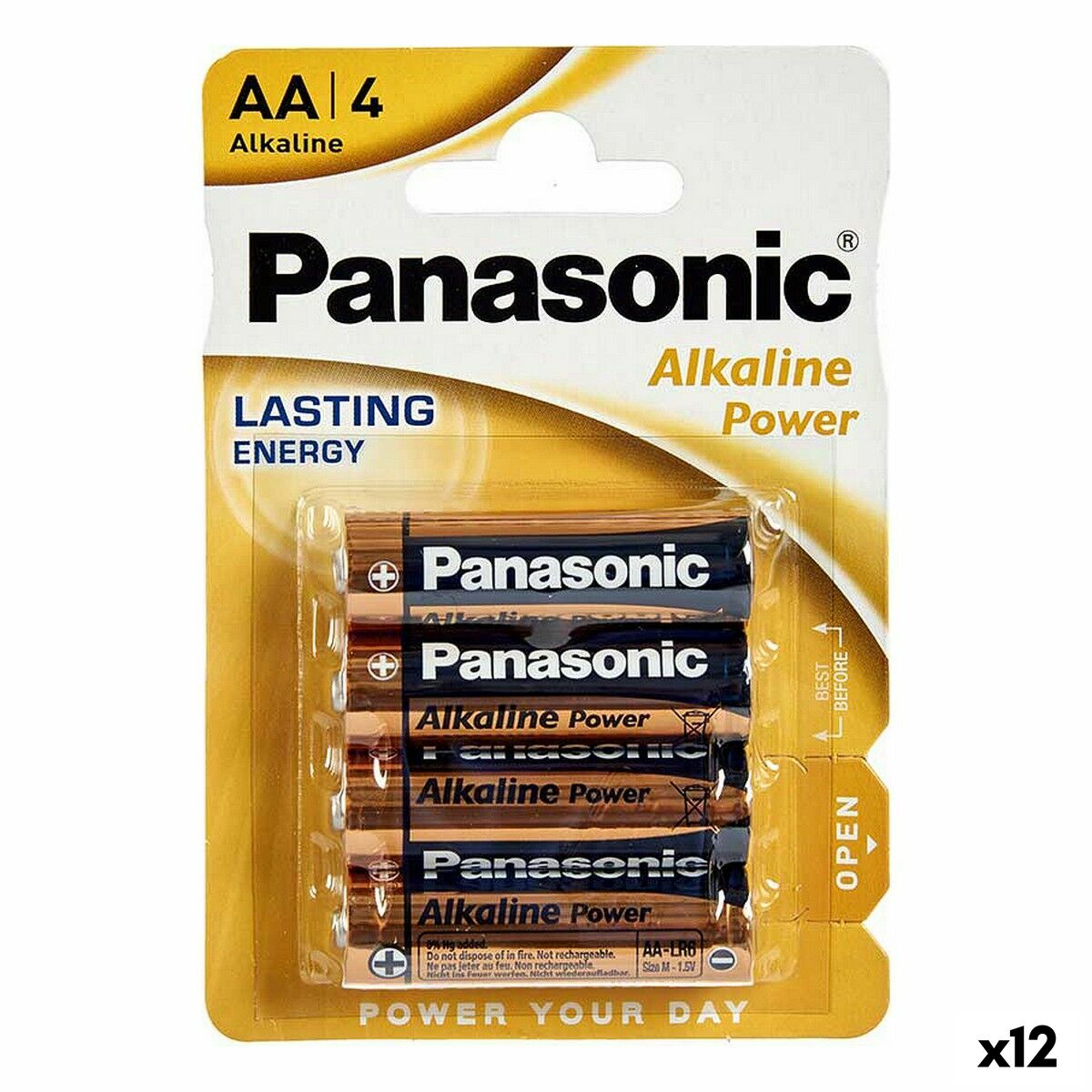 Alkalinebatterier Panasonic 1x4 LR6APB LR6 AA (12 enheder)-0