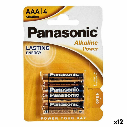 Alkalinebatterier Panasonic LR03 AAA (12 enheder)-0