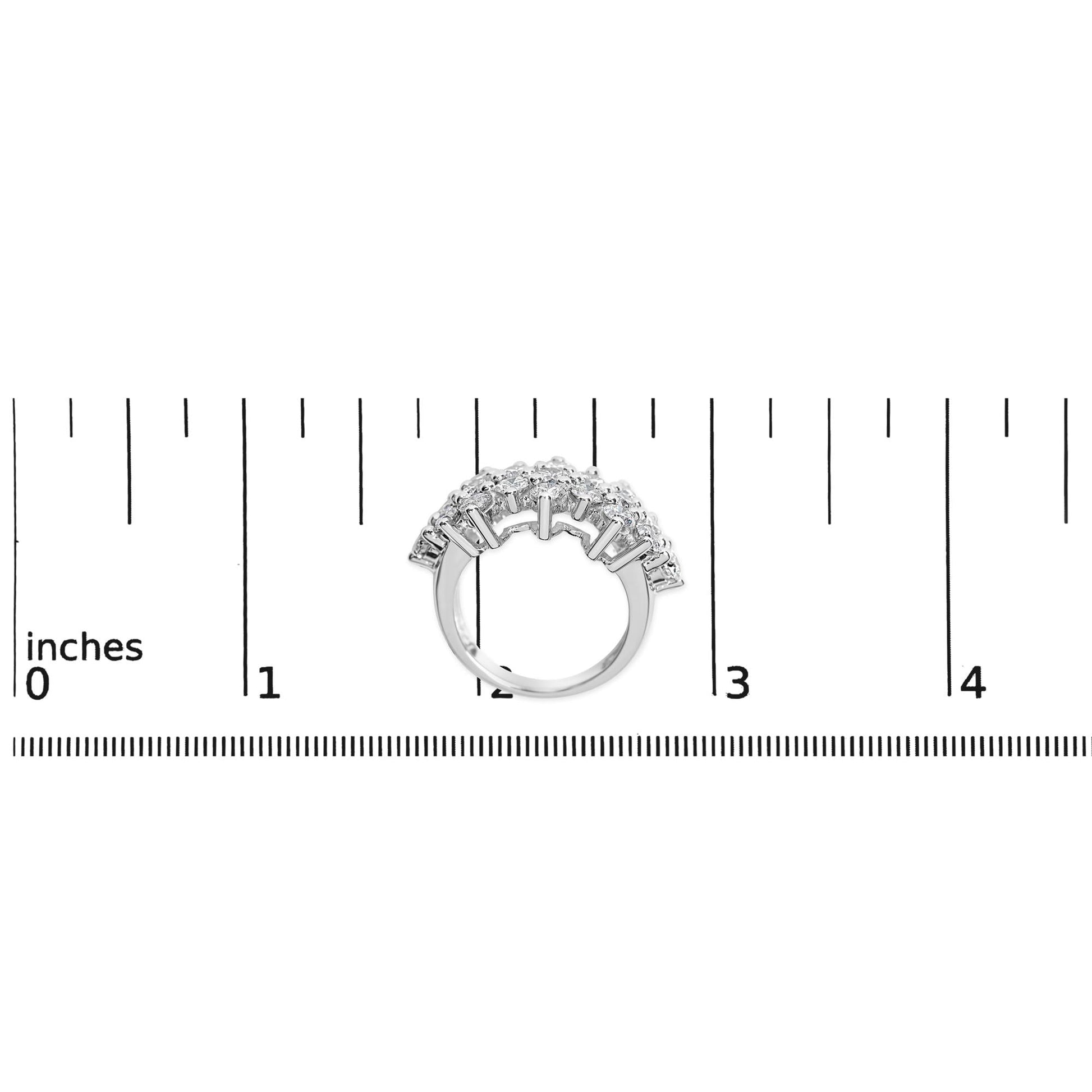 14K White Gold 4.0 Cttw Diamond Multi Row Scatter Band Ring (I-J Color, I1-I2 Clarity)-4