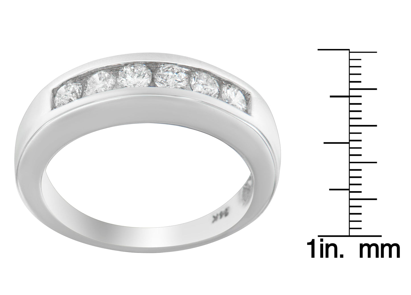 14K White Gold 3/4ct. TDW Diamond Channel Band Ring (H-I, I1-I2)-3