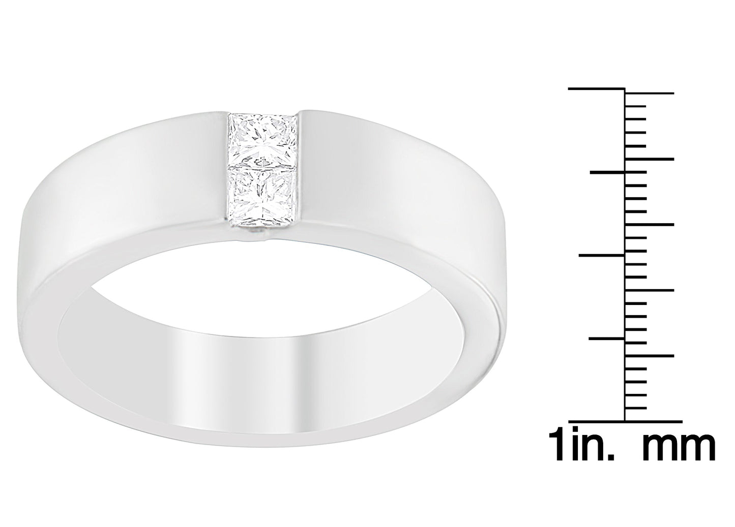 Men's 14K White Gold 1/4 ct.TDW Diamond Channel Band Ring (G-H, VS1-VS2)-3