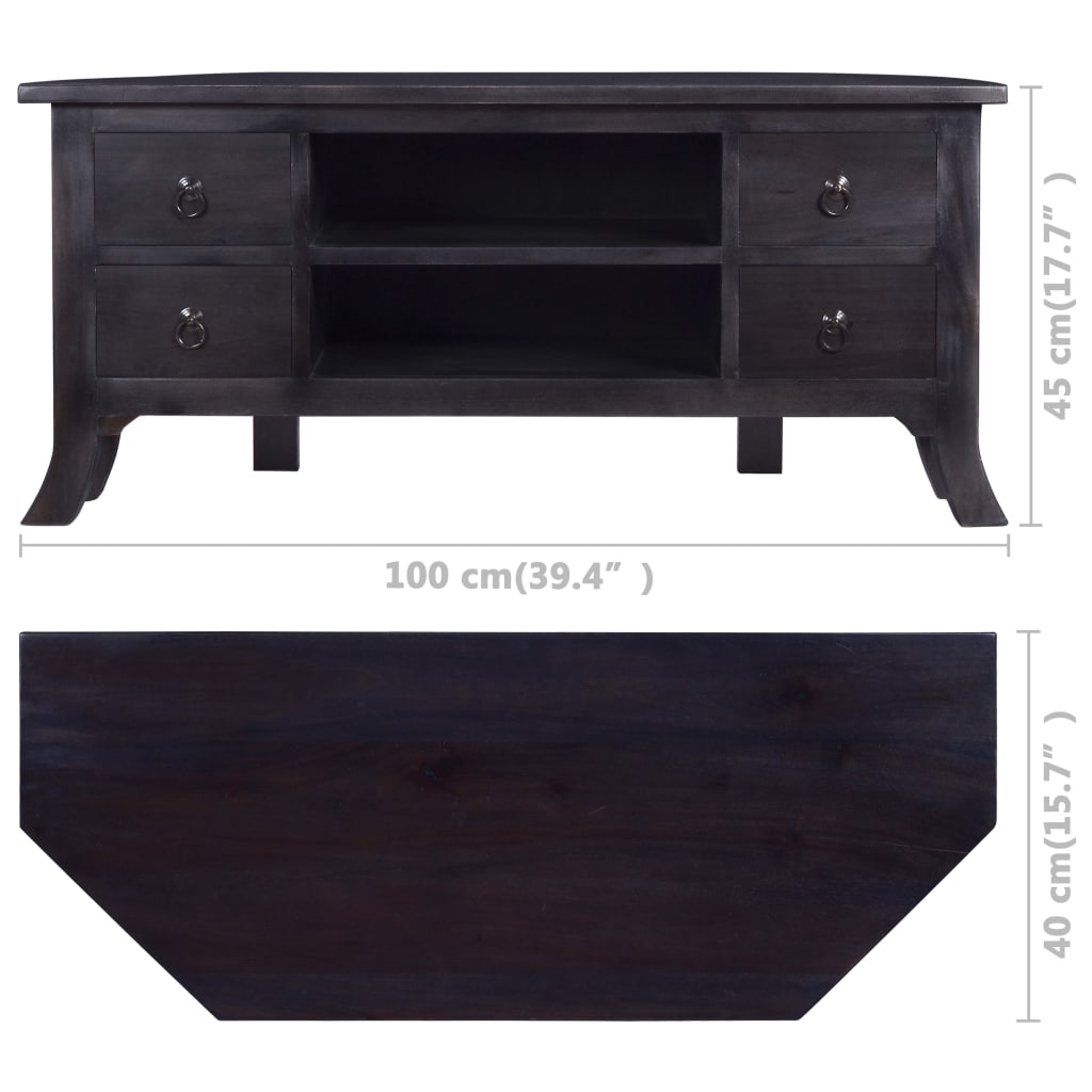 vidaXL TV Stand TV Unit Sideboard TV Console Media Unit Solid Mahogany Wood-2