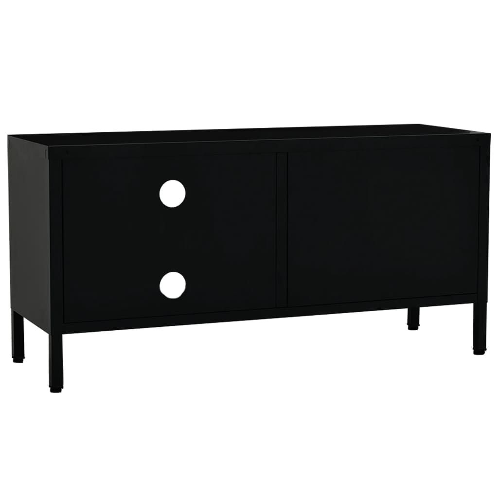 vidaXL TV Stand TV Console Sideboard TV Unit Home Media Unit Steel and Glass-3