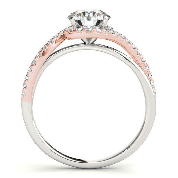 14k White And Rose Gold Bypass Band Diamond Engagement Ring (1 1/8 cttw)-1