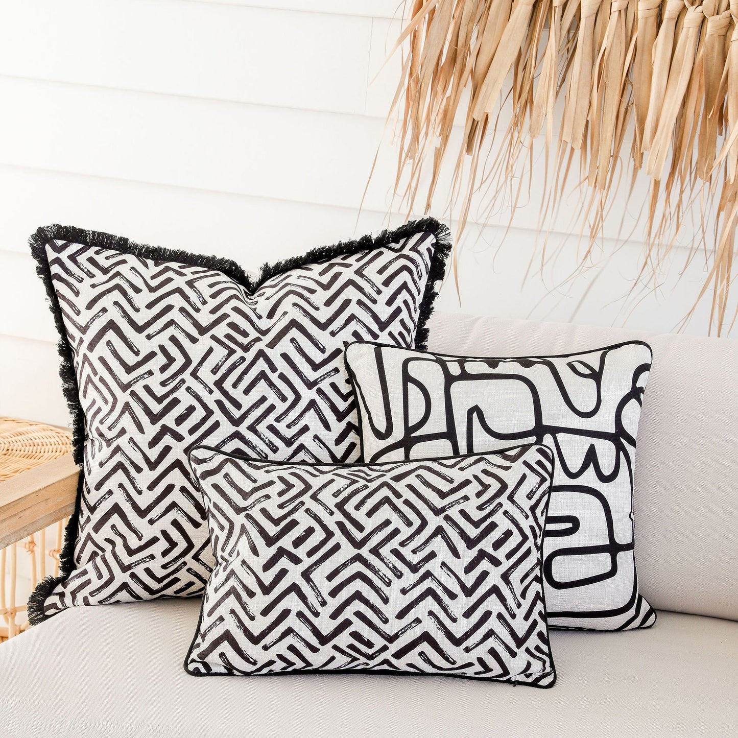 Cushion Cover-With Black Piping-Tribal-35cm x 50cm-2