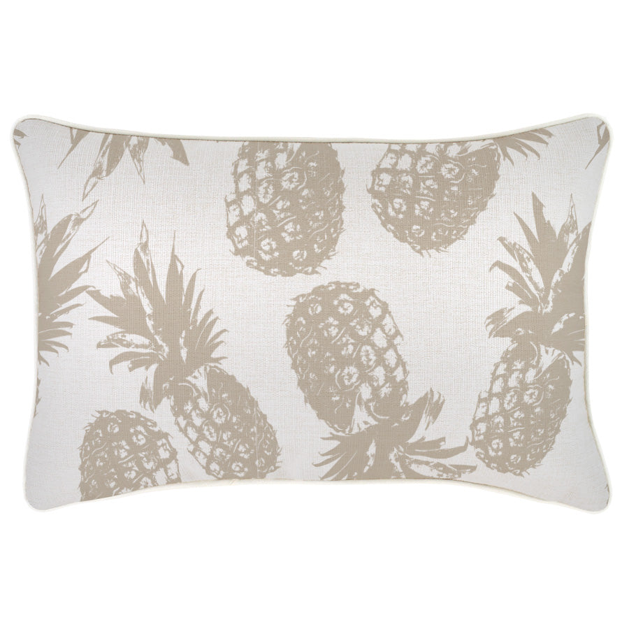 Cushion Cover-With Piping-Pineapples Beige-35cm x 50cm-0