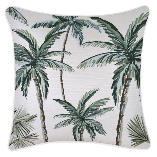 Cushion Cover-With Piping-Palm Tree Paradise White-45cm x 45cm-0