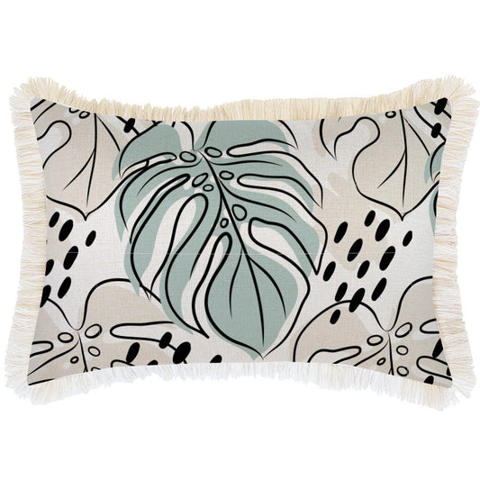 Cushion Cover-Coastal Fringe-Rainforest Seafoam-35cm x 50cm-0