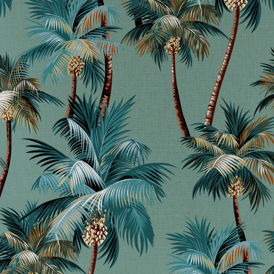 Cushion Cover-Coastal Fringe-Palm Trees Lagoon-60cm x 60cm-1