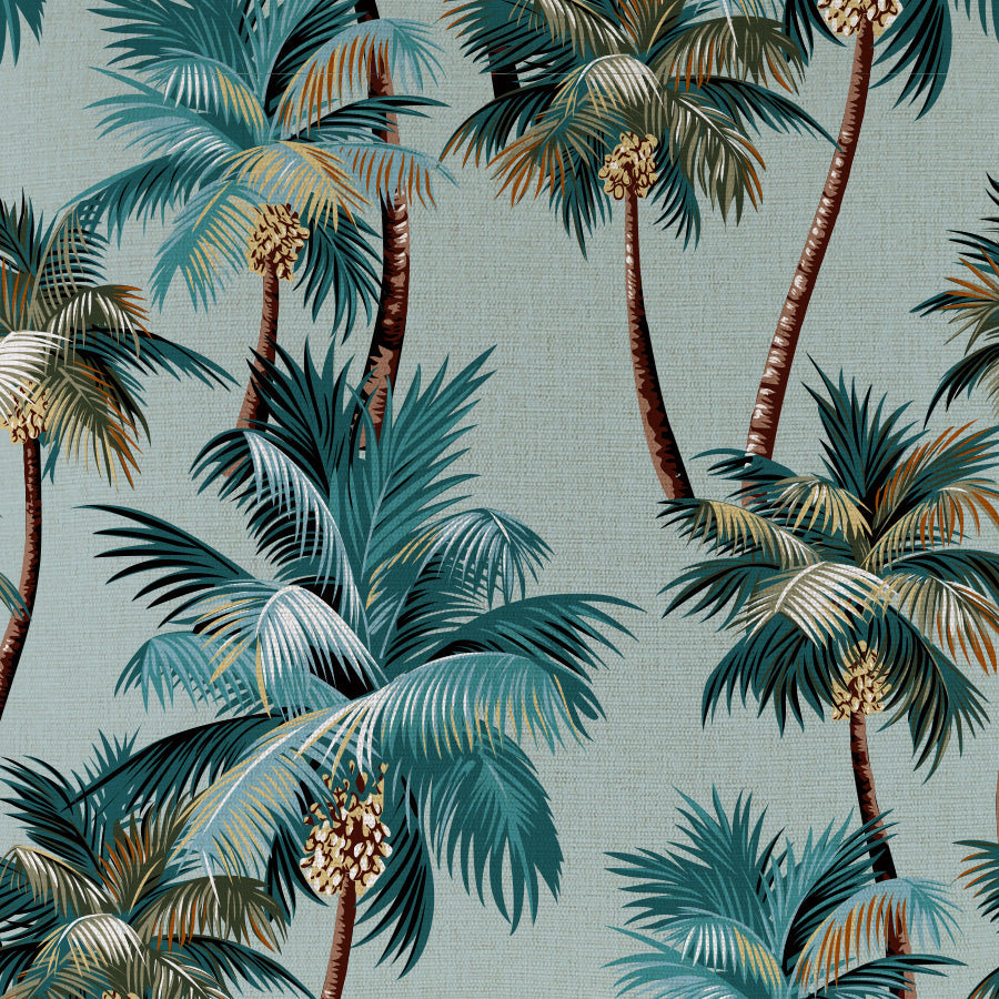 Cushion Cover-Coastal Fringe-Palm Trees Seafoam-60cm x 60cm-1