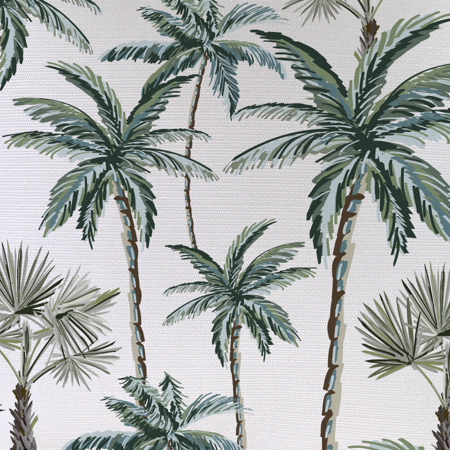 Cushion Cover-With Piping-Palm Tree Paradise White-45cm x 45cm-2