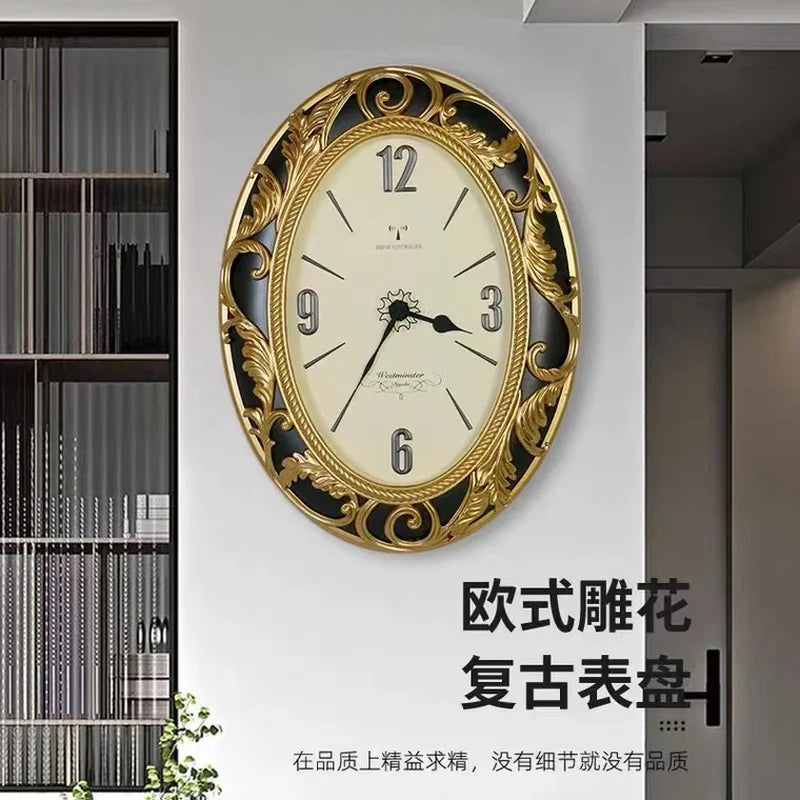 European style wall clock American retro silent clock fashion creative clock modern minimalist wall watch quartz clock