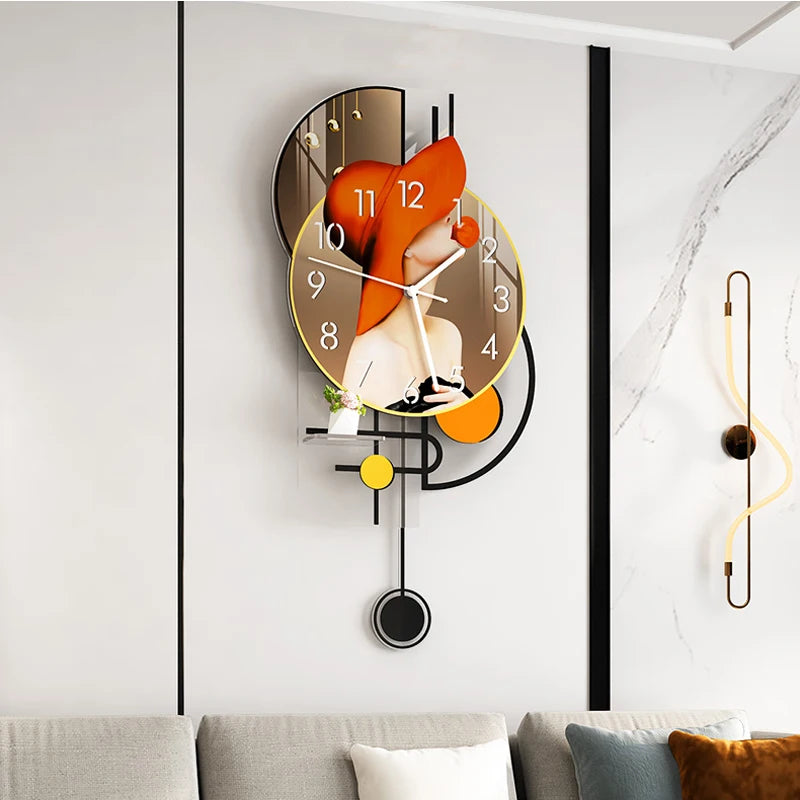 Nordic Personality Clock Wall Lamps Modern Wall Light Mounted Bedroom Decorative Minimalist  Living Room Home Fashion Sconces