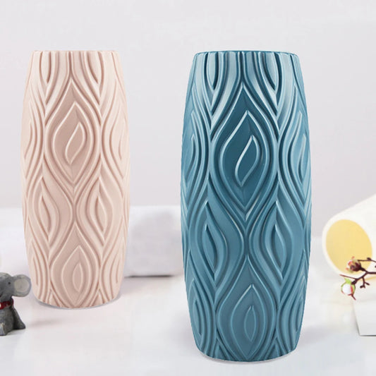 Unbreakable Nordic Modern Plastic Vase Imitation Ceramic Flower Pot For Home Wedding Decoration DIY Living Room Office Decor