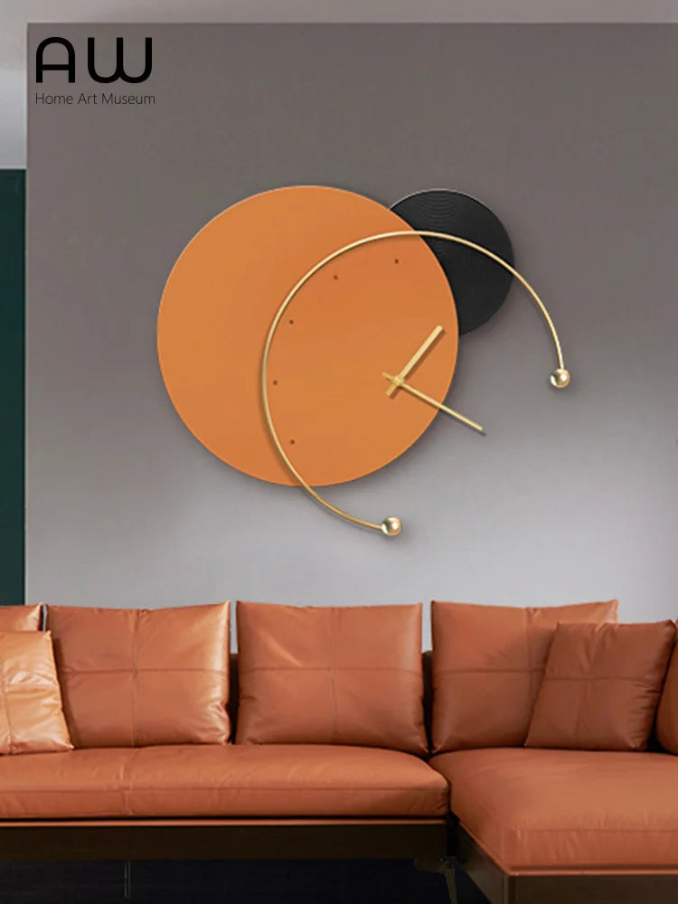 Large Metal Wall Clock Art Minimalist Nordic Modern Luxurious Deco Murale Kitchen Salon Decoration Home Decor Muurdecoratie B