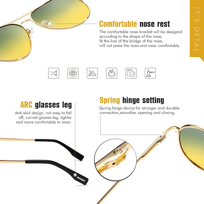 Fashion Pilot Sunglasses For Men Polarized Photochromic Day Night Driving Glasses Women Chameleon Goggles Unisex sonnenbrille