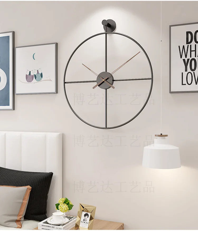 80CM Creative minimalist Modern minimalist clock living room wall clock nordic style iron mute clock