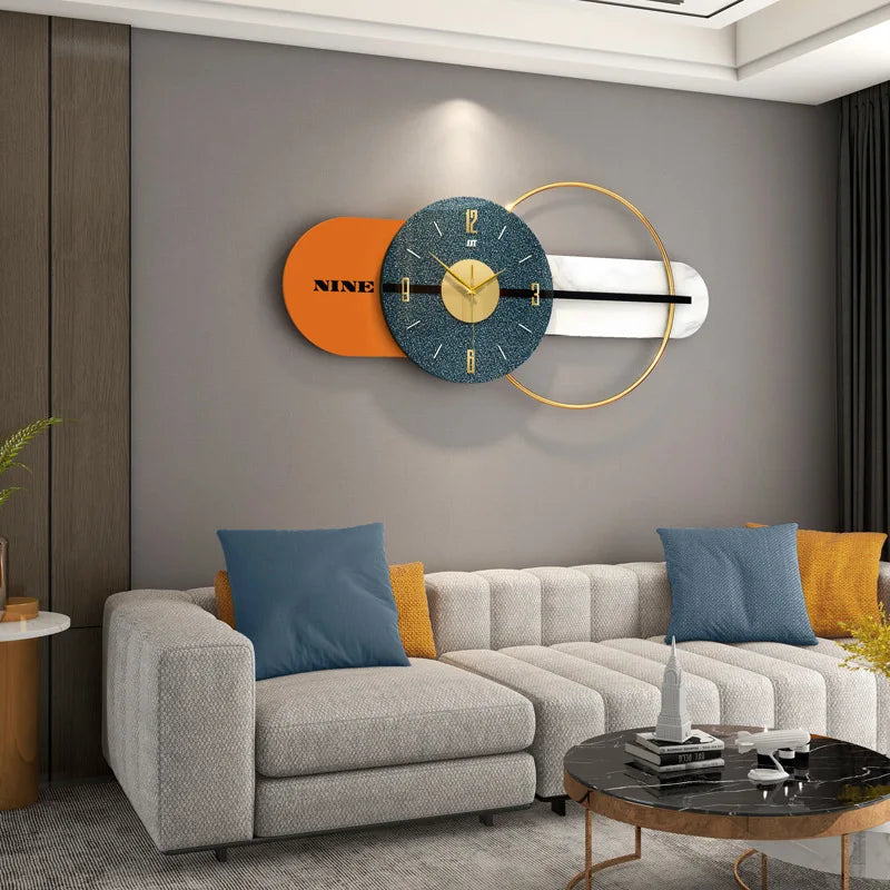 Living room modern minimalist home decoration clock personality creative art wall watch fashion light luxury wall clock