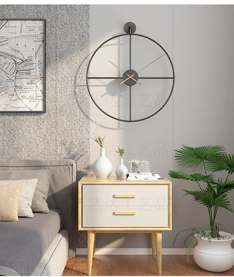 80CM Creative minimalist Modern minimalist clock living room wall clock nordic style iron mute clock