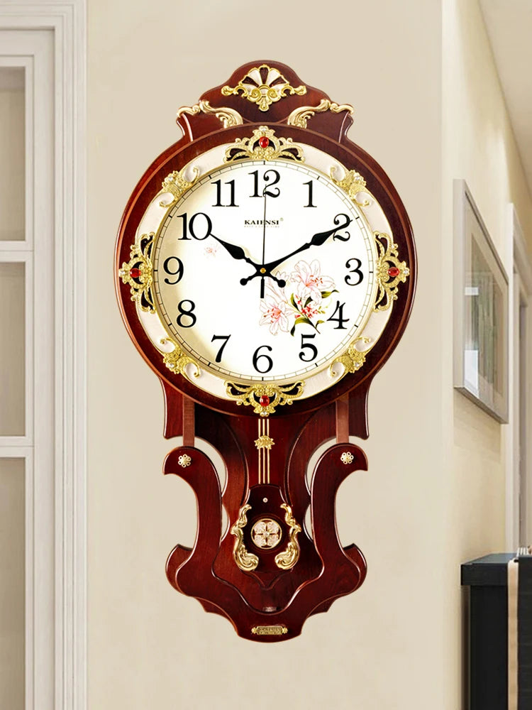 Fashion home minimalist table mute clock clock wall clock living room European style retro atmosphere bedroom wall hanging table