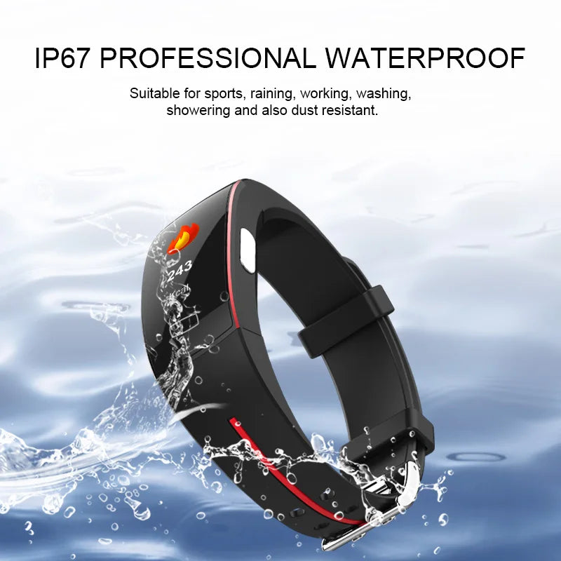 P3A Thermometer PPG ECG HRV BMP Breath Rate Smart Bracelet Watch Blood Pressure Measurement Wristband Fitness Activity Tracker