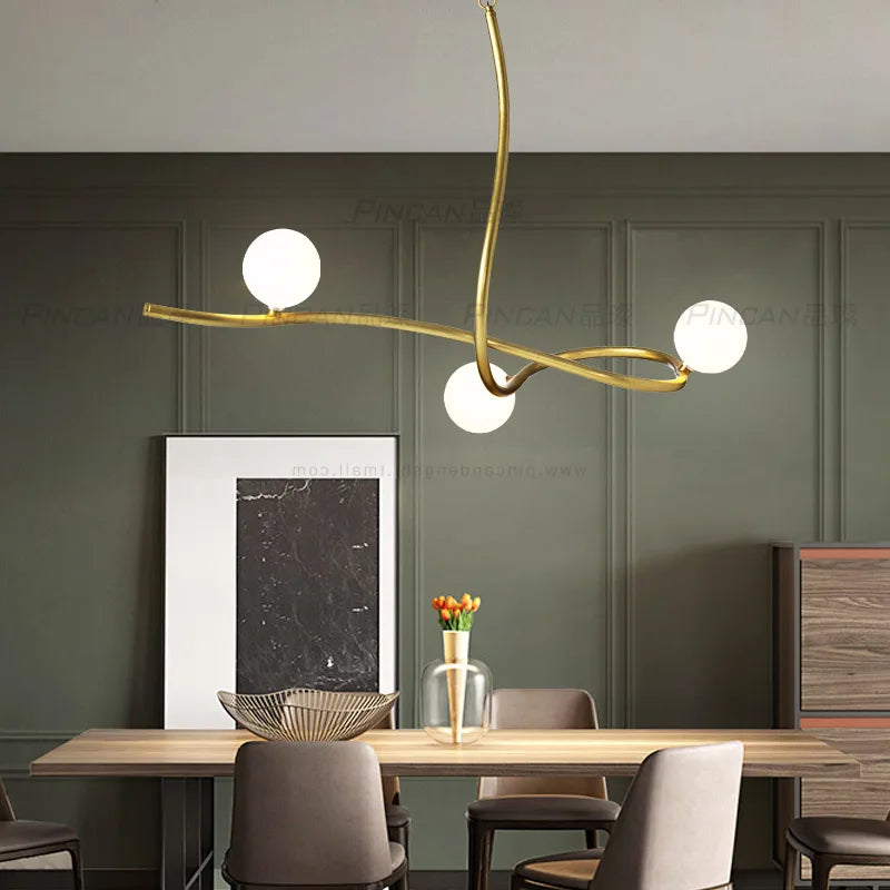 Post-modern chandelier art restaurant bar creative designer decorative lights Nordic minimalist dining room table lamps