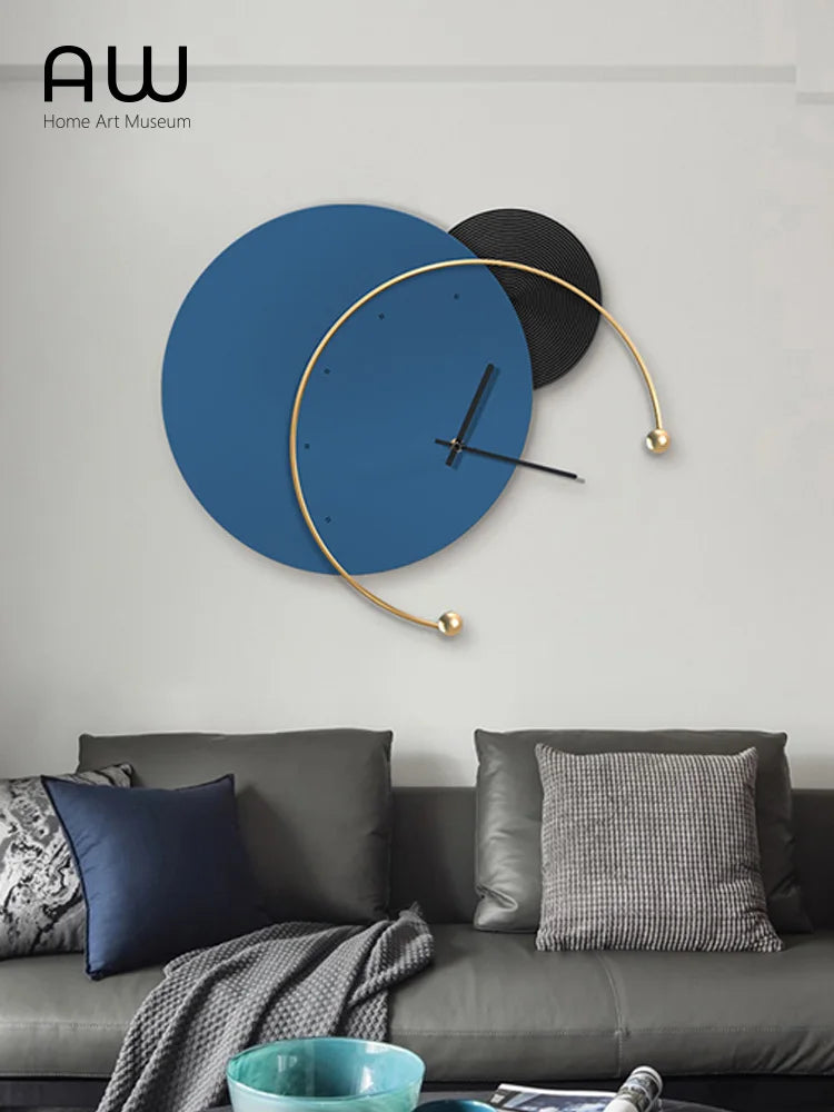 Large Metal Wall Clock Art Minimalist Nordic Modern Luxurious Deco Murale Kitchen Salon Decoration Home Decor Muurdecoratie B