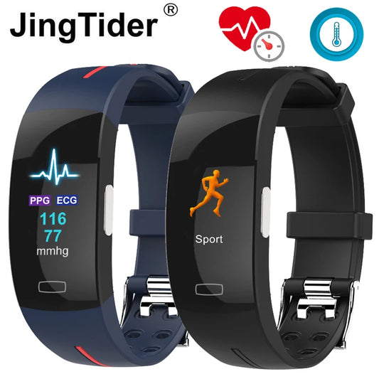 P3A Thermometer PPG ECG HRV BMP Breath Rate Smart Bracelet Watch Blood Pressure Measurement Wristband Fitness Activity Tracker