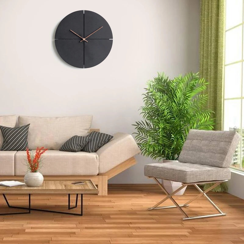 Wooden Wall Clock Nordic Minimalist Wooden Wall Clocks Living Room Personality Household Watches Silent Wall Clocks Home Decor