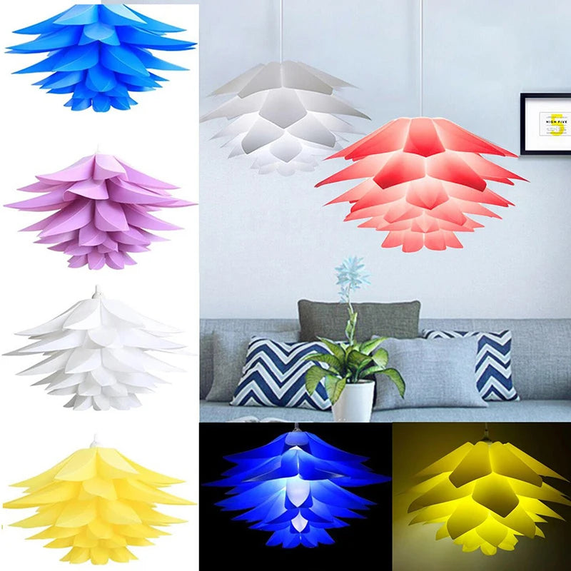 WELTIG 50cm Lotus Chandelier Pendant DIY Puzzle Light