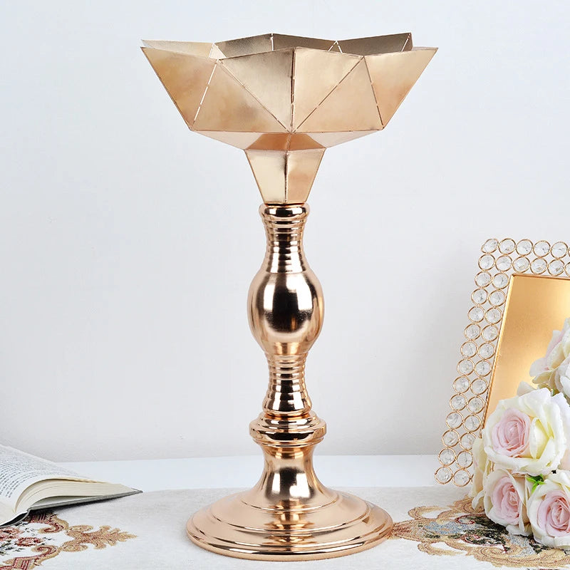 Luxury Flower Vase Wedding Party Flower Stand For Table Centerpieces Road Lead Vase Gold Pillar Pot For Christmas Home Decor