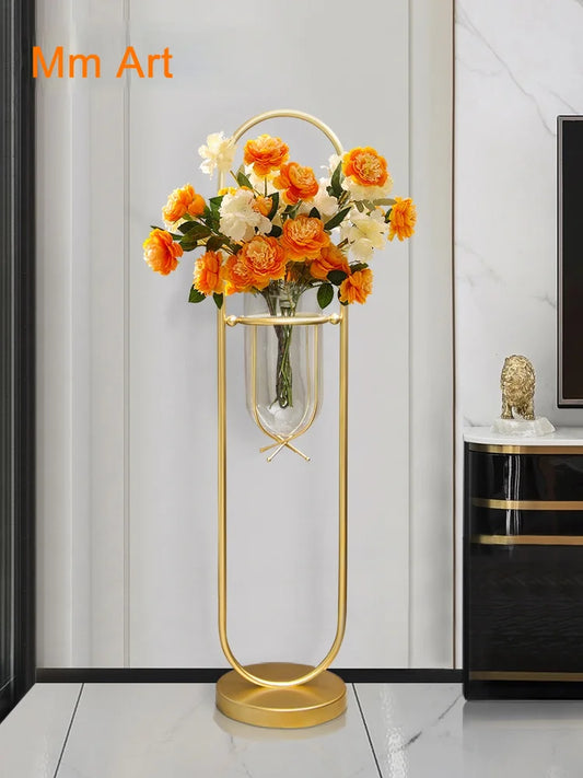 Nordic Light Luxury Iron Flower Stand Modern Minimalist Floor Vase Decoration