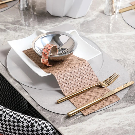 Light Luxury Modern Minimalist Model Room Villa Clubhouse Dining Table Tableware Dinner Plate Square Corner Ceramic Plate