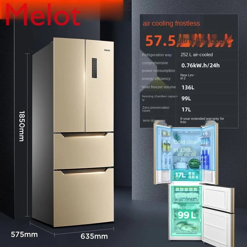 High-End Luxury Modern Refrigerator Household Frequency Conversion First-Class Energy-Saving Double-Door Wind Refrigerator