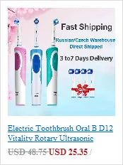 Oral B 4010 Electric Toothbrush 7600 times/Min Rotating Precision Clean Battery Powered 4 Pcs Replaceable Brush Heads Travel Box