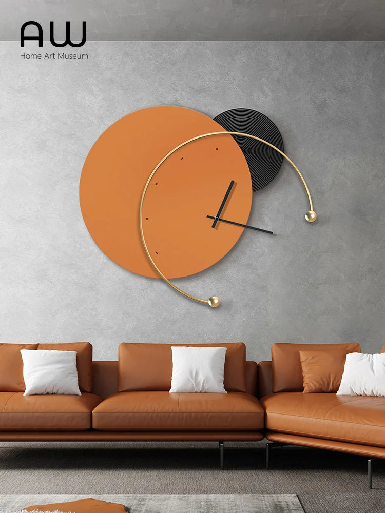 Large Metal Wall Clock Art Minimalist Nordic Modern Luxurious Deco Murale Kitchen Salon Decoration Home Decor Muurdecoratie B