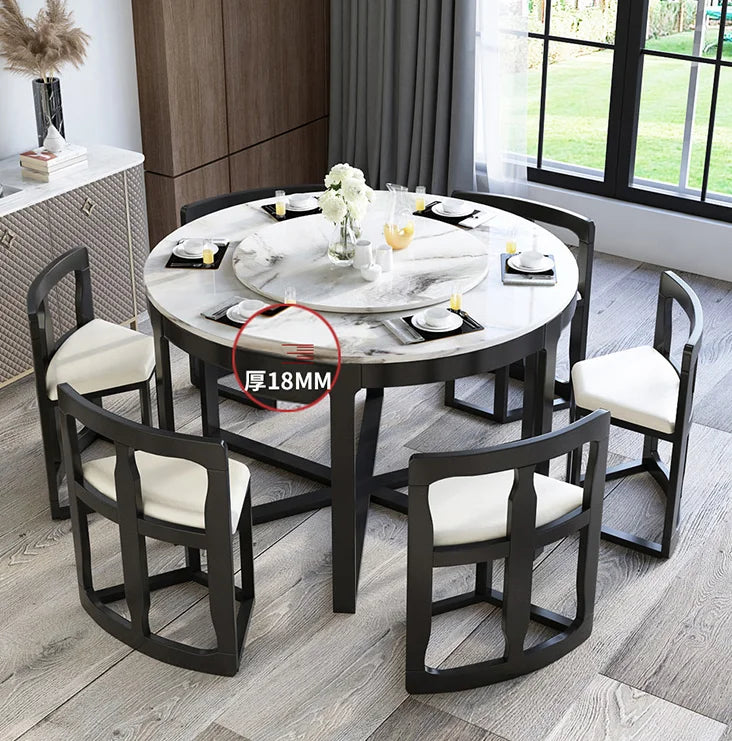 Northern European marble dining table household post-modern simple small flat contraction rectangular solid wood dining table an