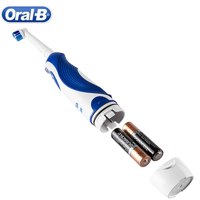 Oral B 4010 Electric Toothbrush 7600 times/Min Rotating Precision Clean Battery Powered 4 Pcs Replaceable Brush Heads Travel Box