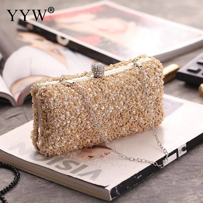 Women Handbag Evening Bags For Party Gift New Women Box Chain Shoulder Bag Ladies Fashion Gold Clutch Box Bag Women Messenger