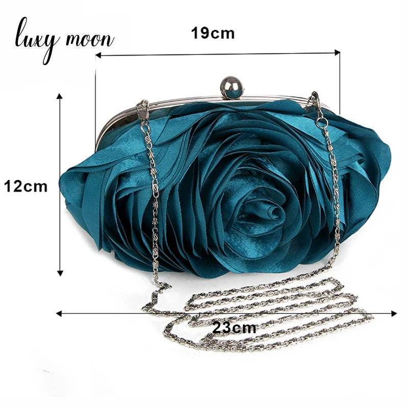 Hot Sale Evening Bag Flower Bride Small Purse Full Dress Party Handbag Wedding Wallet Women Floral Chain Lady Clutches EB034