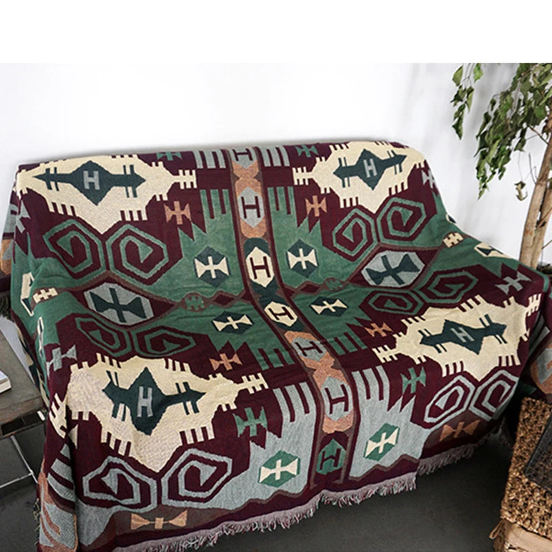 Nordic Geometric Sofa Blankets for Beds Cloth Fabric Throw Blanket Towel Multifunctional Blanket Line Decorative Cover Slipcoves