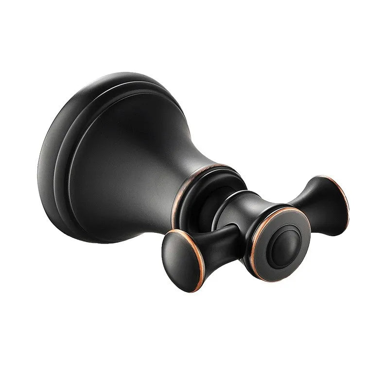 Oil Rubbed Bronze 6-Piece Bathroom Hardware Accessory Set shelf towel rack Toilet brush paper holder Robe hook towel ring