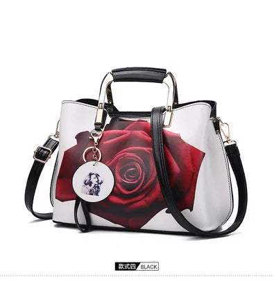 by dhl or ems 20pcs Women Handbag Female Painted Shoulder Bags Flower Pattern Messenger Bags Leather Casual Tote Evening Bag