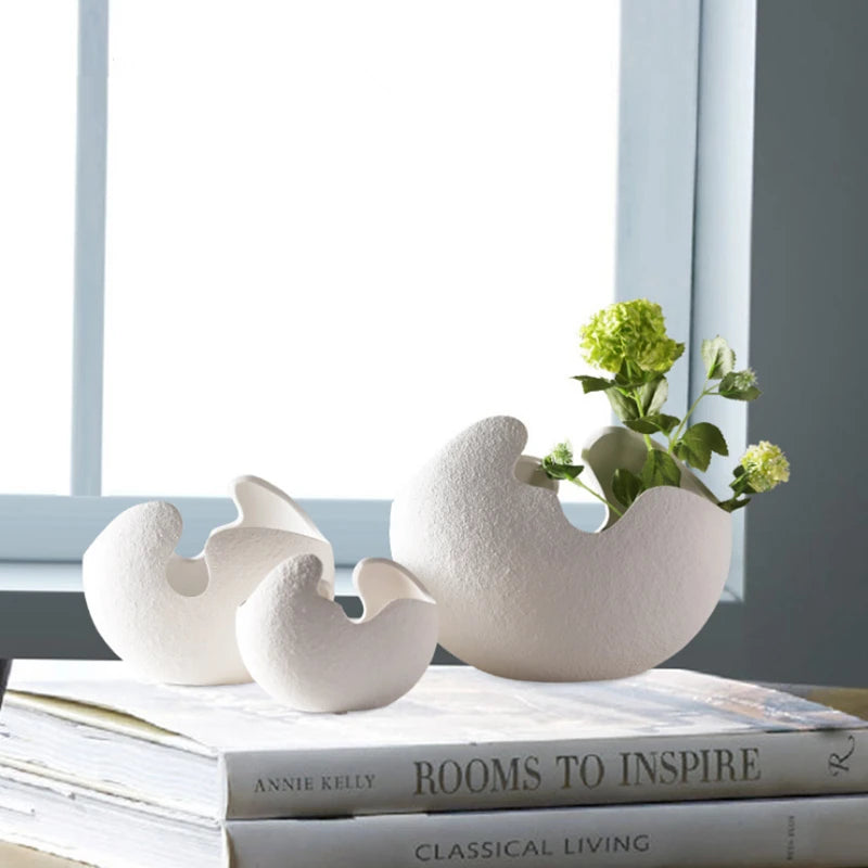 Direct Selling Chinese Jingdezhen Porcelain Vase Creativity Modern Style White Ceramic Vases for Wedding Home Decoration Gift 5