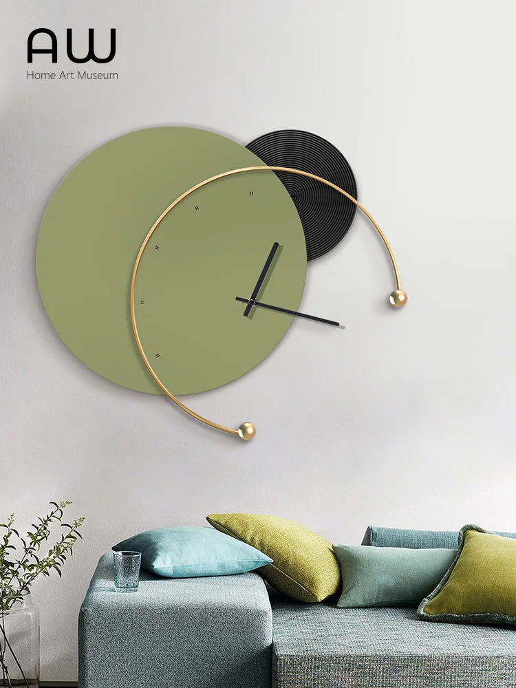 Large Metal Wall Clock Art Minimalist Nordic Modern Luxurious Deco Murale Kitchen Salon Decoration Home Decor Muurdecoratie B