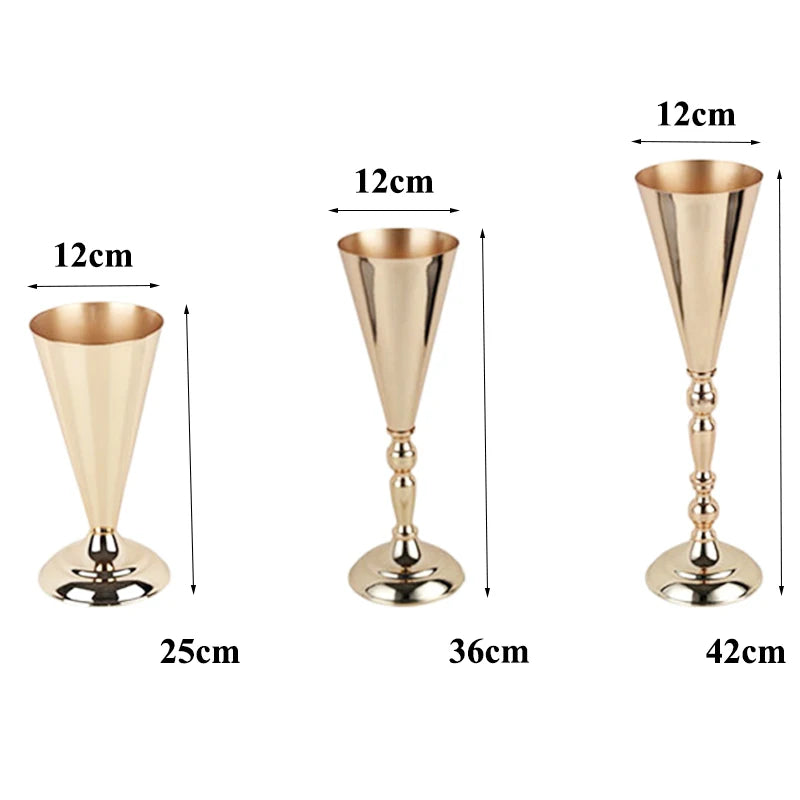 PEANDIM 9 Heads Metal Candelabra Candle Holders Wedding Table Centerpieces Candlestick Flower Vases Road Lead Party Decoration