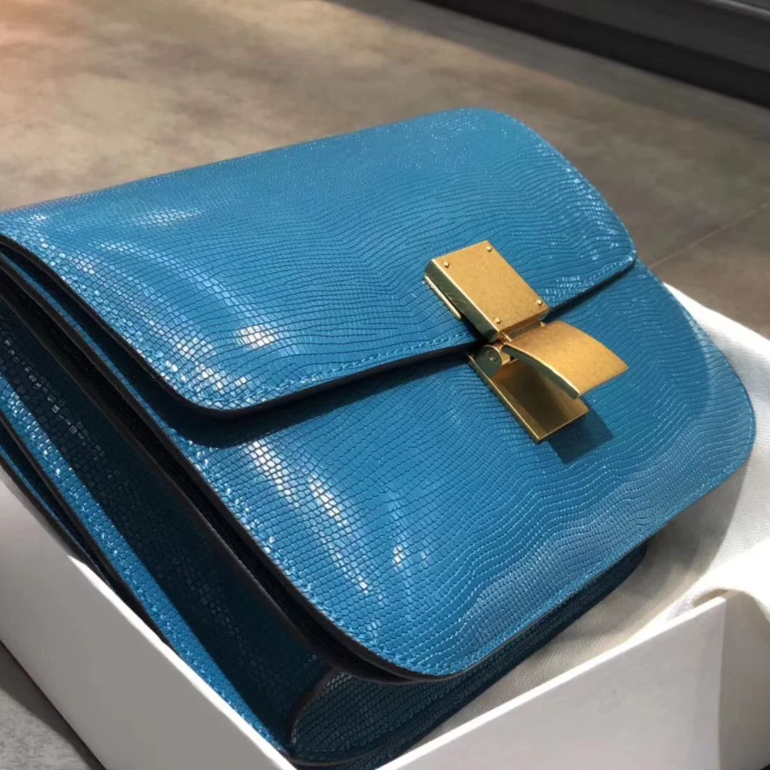 2024 Luxury Stingray Lizard Pattern Women Shoulder Bag Genuine Leather Box Tofu Bag High Quality Disigner Flap Crossbody Bag