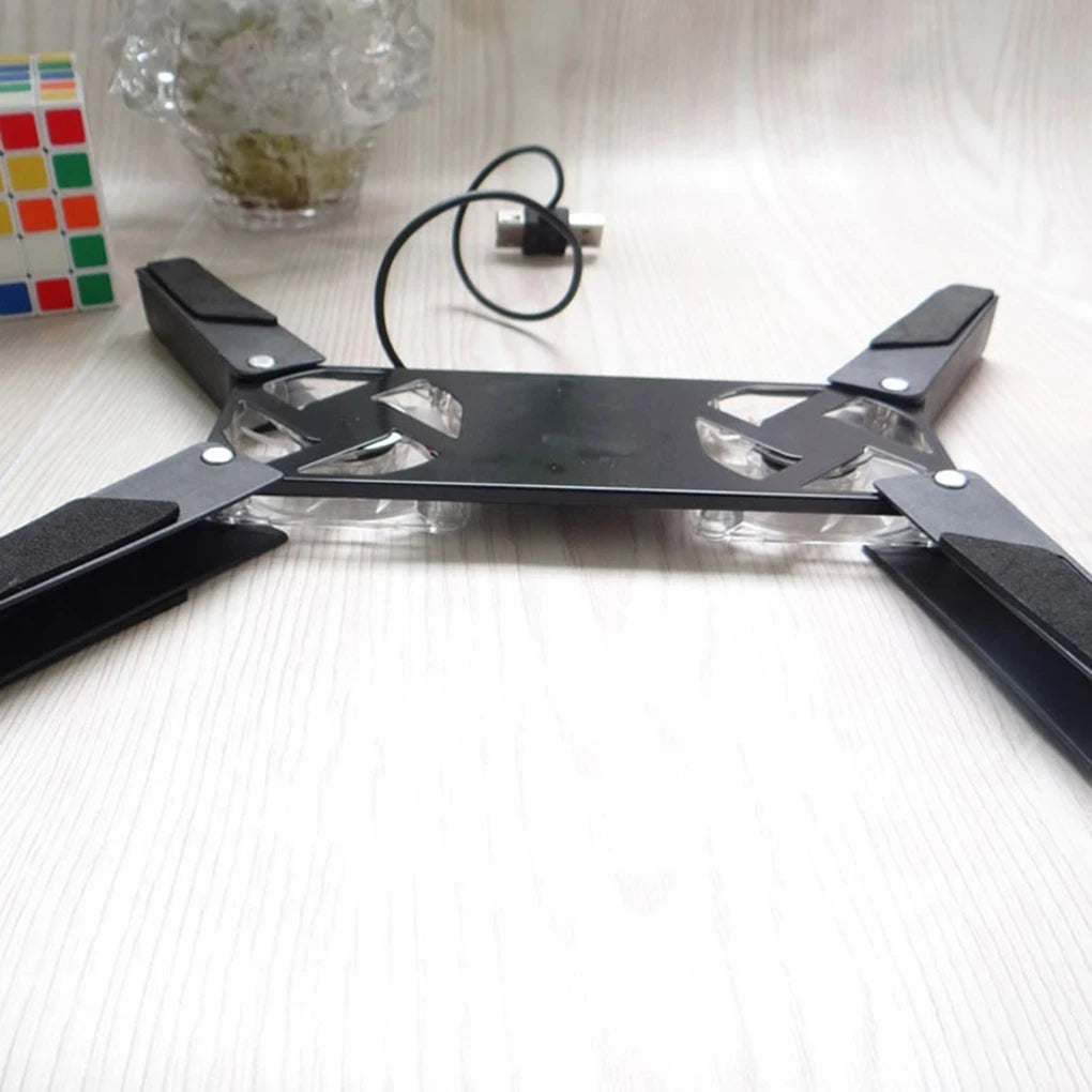 Laptop Stand with Dual Cooling Fans - Foldable Support Rack