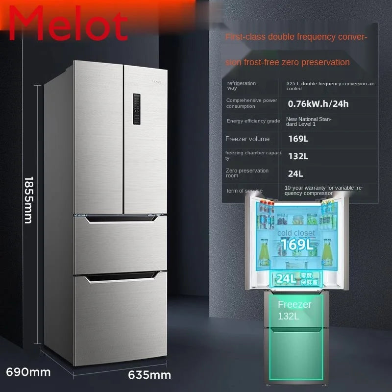 High-End Luxury Modern Refrigerator Household Frequency Conversion First-Class Energy-Saving Double-Door Wind Refrigerator