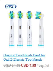 Oral B 4010 Electric Toothbrush 7600 times/Min Rotating Precision Clean Battery Powered 4 Pcs Replaceable Brush Heads Travel Box